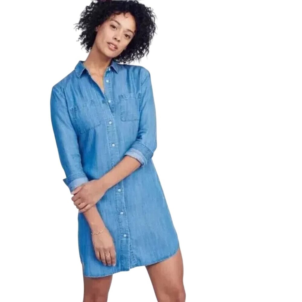 UNTUCKit Maraska Sz 16 Dress Long Sleeve Button Down Chambray